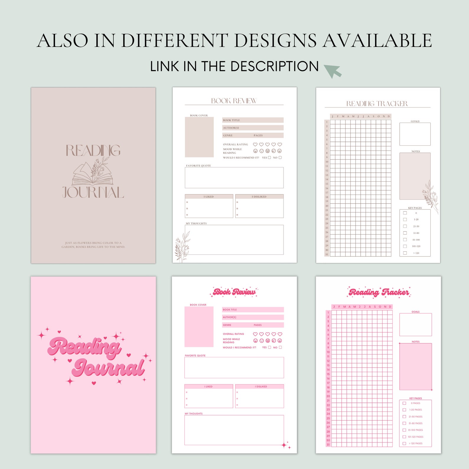 Digital Reading Journal | Printable Reading Journal | Book Journal ...