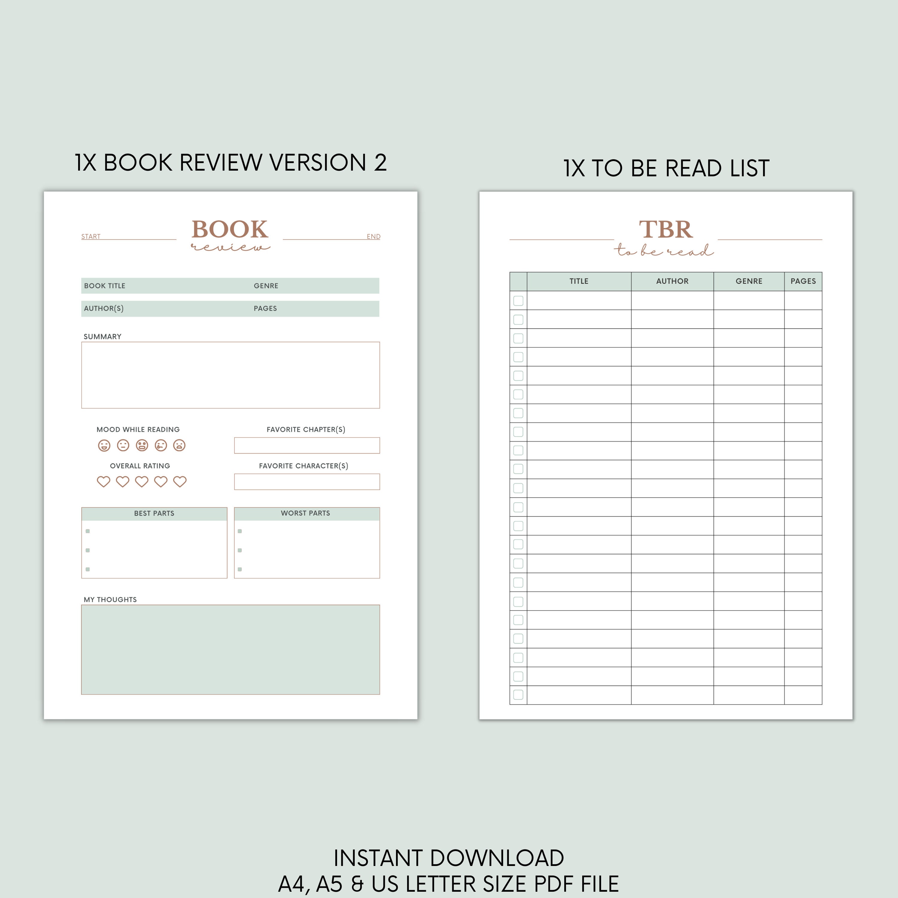 Digital Reading Journal | Printable Reading Journal | Book Journal ...