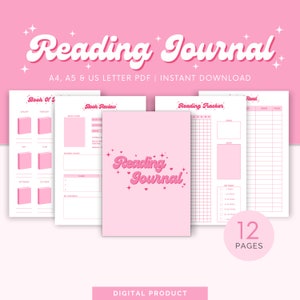 Digital Reading Journal | Printable Reading Journal | Book Journal | Book Review | Reading Tracker | Reading Log  | A4, A5 & US Letter