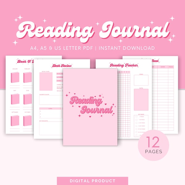 Digital Reading Journal Printable Reading Journal Book Journal Book ...