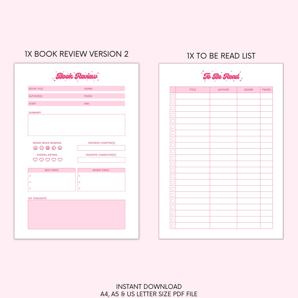 Digital Reading Journal | Printable Reading Journal | Book Journal ...