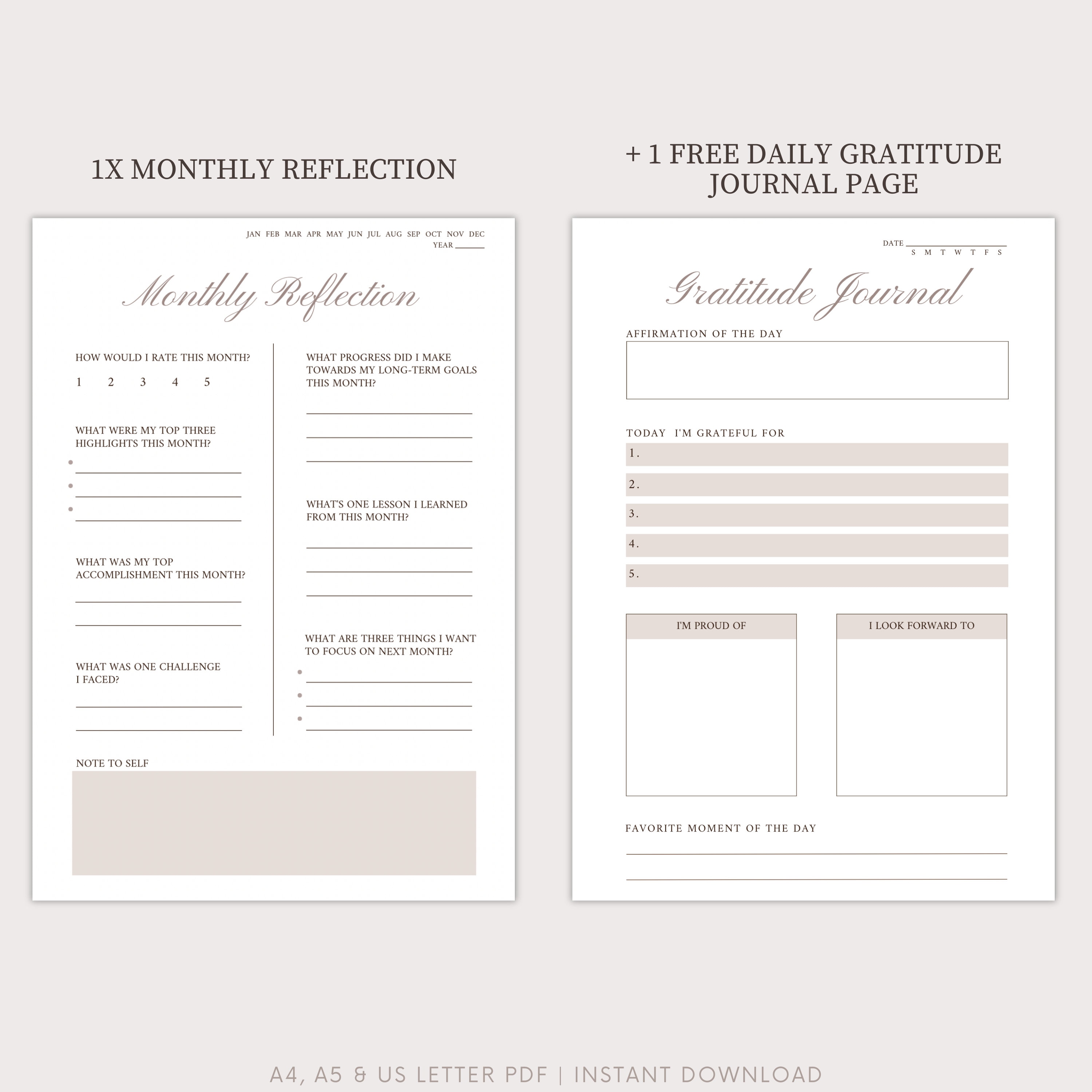 Printable Daily Reflection Journal Weekly Reflection Monthly Reflection printable-daily-reflection-journal-weekly-reflection-monthly-reflection