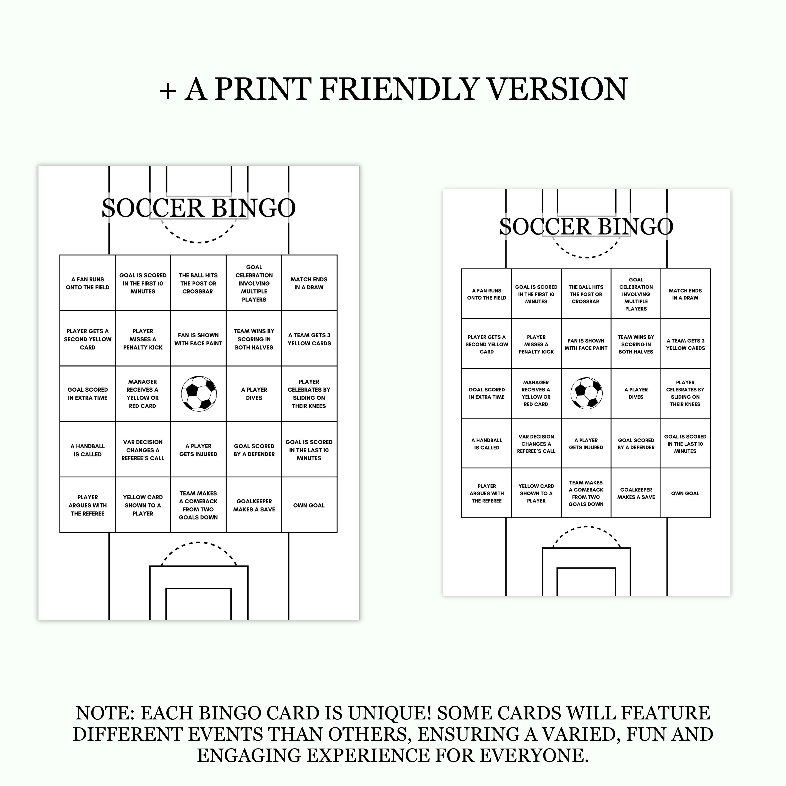Printable Soccer Bingo - Soccer Party Game - European Cup Edition ...