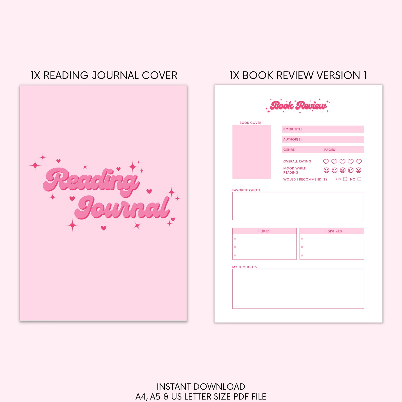 Digital Reading Journal | Printable Reading Journal | Book Journal ...