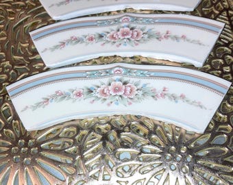 Mosaic Tiles, Hand Cut Vintage China, Jewelry Craft Supplies, Mosaic Inlay 8 Piece