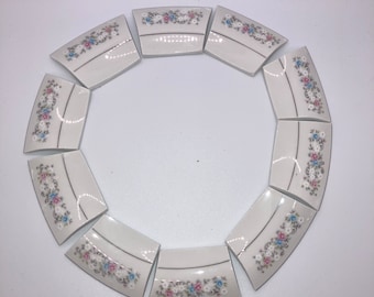 Mosaic Tiles, Hand Cut Vintage China, Jewelry Craft Supplies, Mosaic Inlay