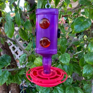Recycled Glass Bird Feeder: Handmade Thistle Seed Feeder
