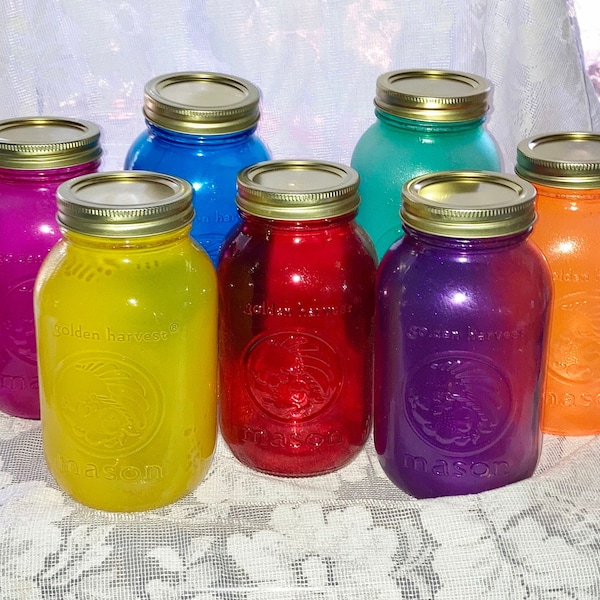 Colored Mason Jars Etsy