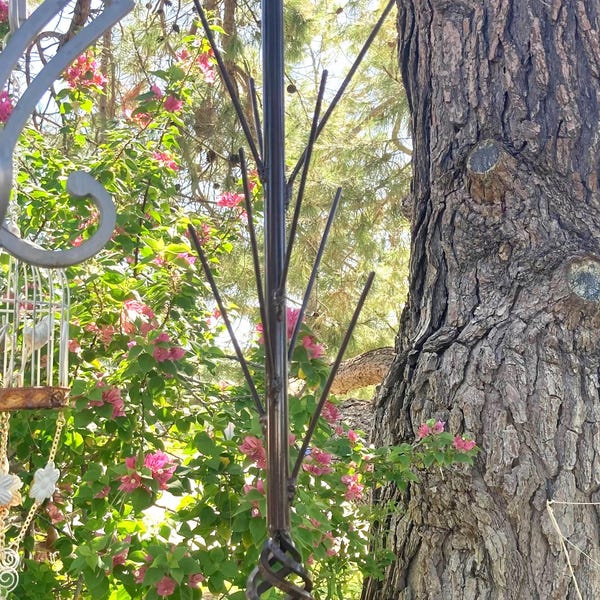 Hanging Bottle Tree: Powder-Coated Yard Art