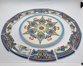 Mosaic Tiles, Hand Cut Vintage China, Jewelry Craft Supplies, Mosaic Inlay
