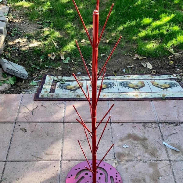 Bottle Tree, 4 Foot Metal Tree, Welded Garden Art, Outdoor Decoration