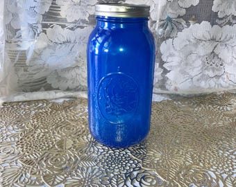 Tinted Mason Jar: 64 oz Wide Mouth Canning Jar, Food Storage, Craft & Wedding Vase