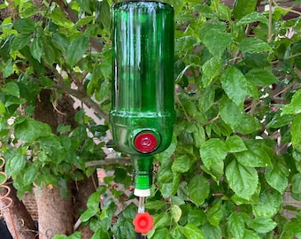 Hummingbird Feeder: Glass Bottle, Silicone Cork, Glass Feeding Tube with Flower