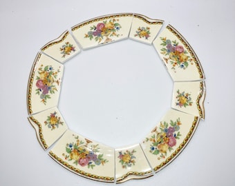 Mosaic Tiles, Hand Cut Vintage China, Jewelry Craft Supplies, Mosaic Inlay