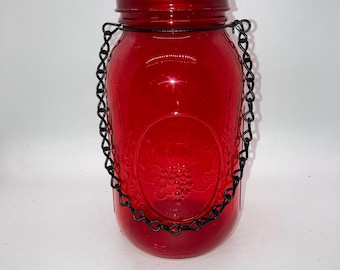 Hanging Mason Jar Vase: Recycled Glass, Jack Chain