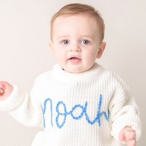 Personalized Hand Embroidered Baby and Toddler Name Sweater