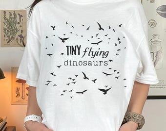 Tiny Flying Dinosaurs Shirt - Bird Lover Paleontology Tee - Comfort Colors 1717