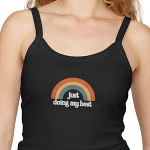 Tank Top, Just doing my best, Women&#39;s Sleeveless Shirt, Positive Quote Camisole, Kindness Workout Tank, Yoga Top, Self love message shirt