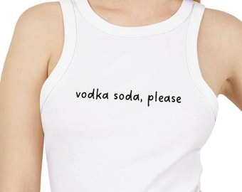 Vodka Soda Please Tank Top, Women's Fitted Racerback
