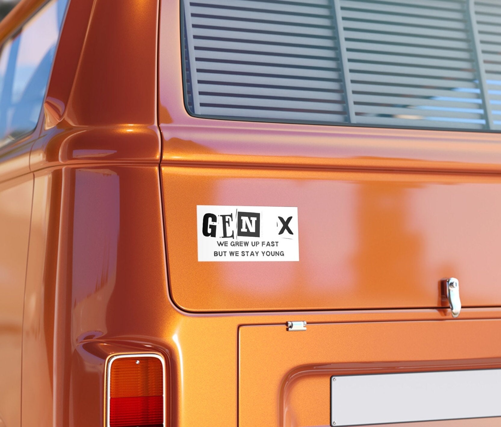 Gen X We Grew Up Fast But We Stay Young Vinyl Bumper Sticker, Gen X decal, Generation X sticker, Funny bumper sticker, Gift for GenX
