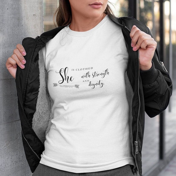 Proverbs 31 T-Shirt | High-Quality Pima Cotton T-Shirts Made of Peruvian Cotton | Bible Verse T-Shirt,  Christian Women Shirt, Christian Tee