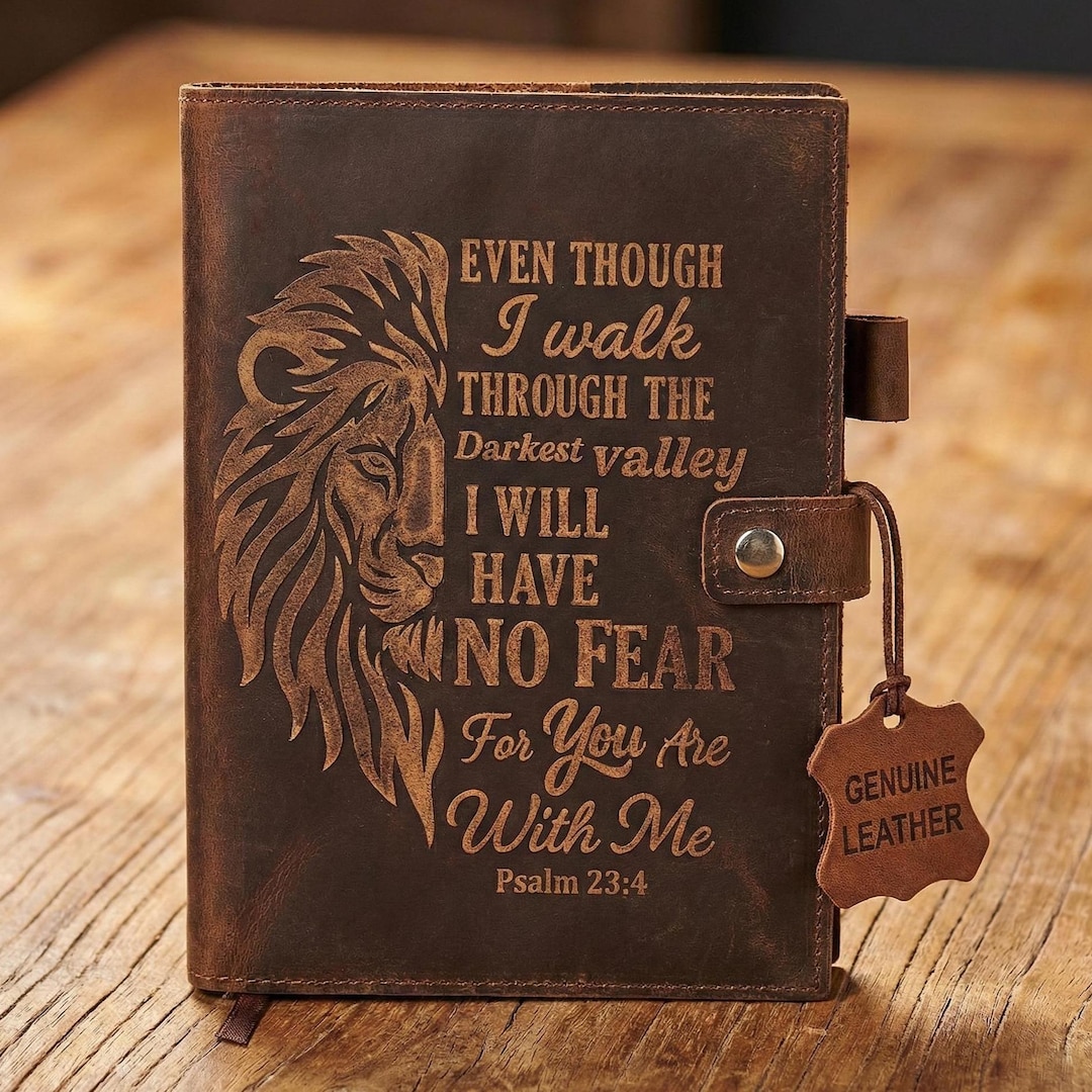 Psalm 23 Bible Verse Journal – Leather Christian Notebook | Prayer ...