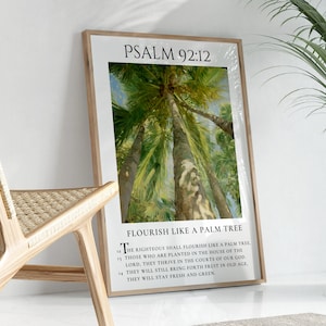 Psalm i Palma Sztuka Ścienna | Psalm Biblijny Werset Ścienny Wydruk | Dekoracja Ścienna Pismo Święte do Oprawiania - Psalm 92 | WYDRUKUJ, OPRAW I POWIESZ