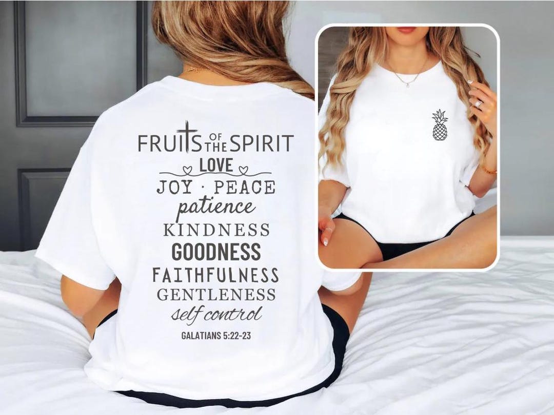 Fruit of the Spirit T-shirt - Galatians 5:22 Bible Verse Shirt ...