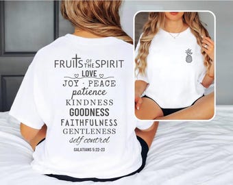 Fruit of the Spirit-T-shirt - Galaten 5:22 bijbelvers shirt | Christelijk T-shirt, religieus shirt, shirt Fruits of the Spirit schrifttekst