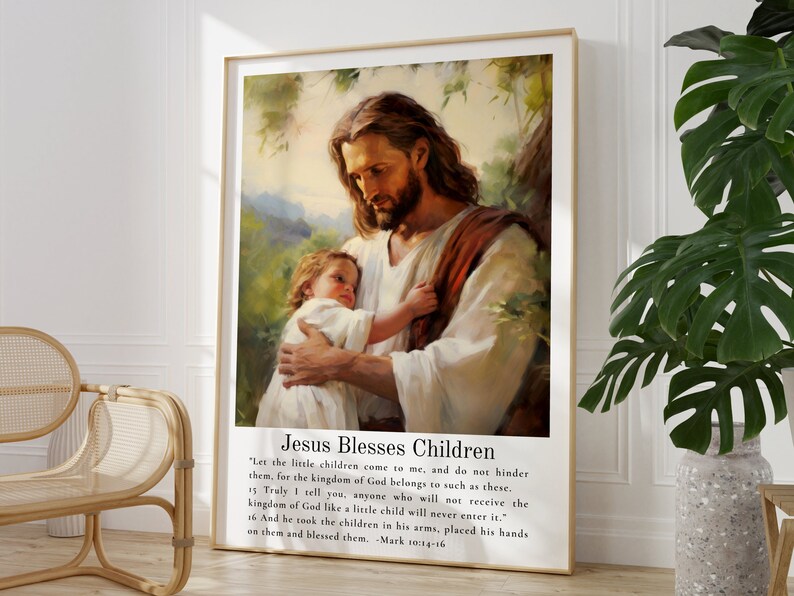 Jesus Blesses the Children Painting PRINT | Child of God Wall Art ...