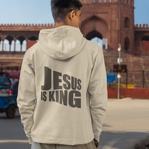 Felpa con cappuccio Jesus Is King - Felpa con cappuccio Christian Apparel / Felpa con cappuccio Jesus, Abbigliamento cristiano per uomini o donne, Merch cristiano unico