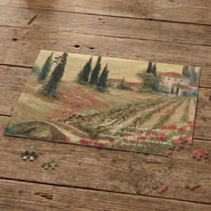 Bible Verse Puzzle - Psalm 90 | Scripture Puzzle, Tuscany landscape puzzle, Religious Jigsaw Puzzle (120, 252, 500-Piece)