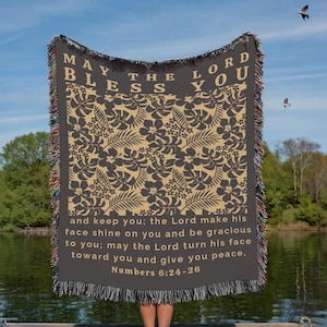 May The Lord Bless You - Numbers 6 Bible Verse Blanket | The Blessing, Christian Gift, Scripture Throw Blanket, Christian Blanket - Woven
