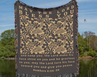 May The Lord Bless You - Numbers 6 Bibel Vers Decke | Der Segen, christliches Geschenk, Schrift-Decke, christliche Decke - gewebt
