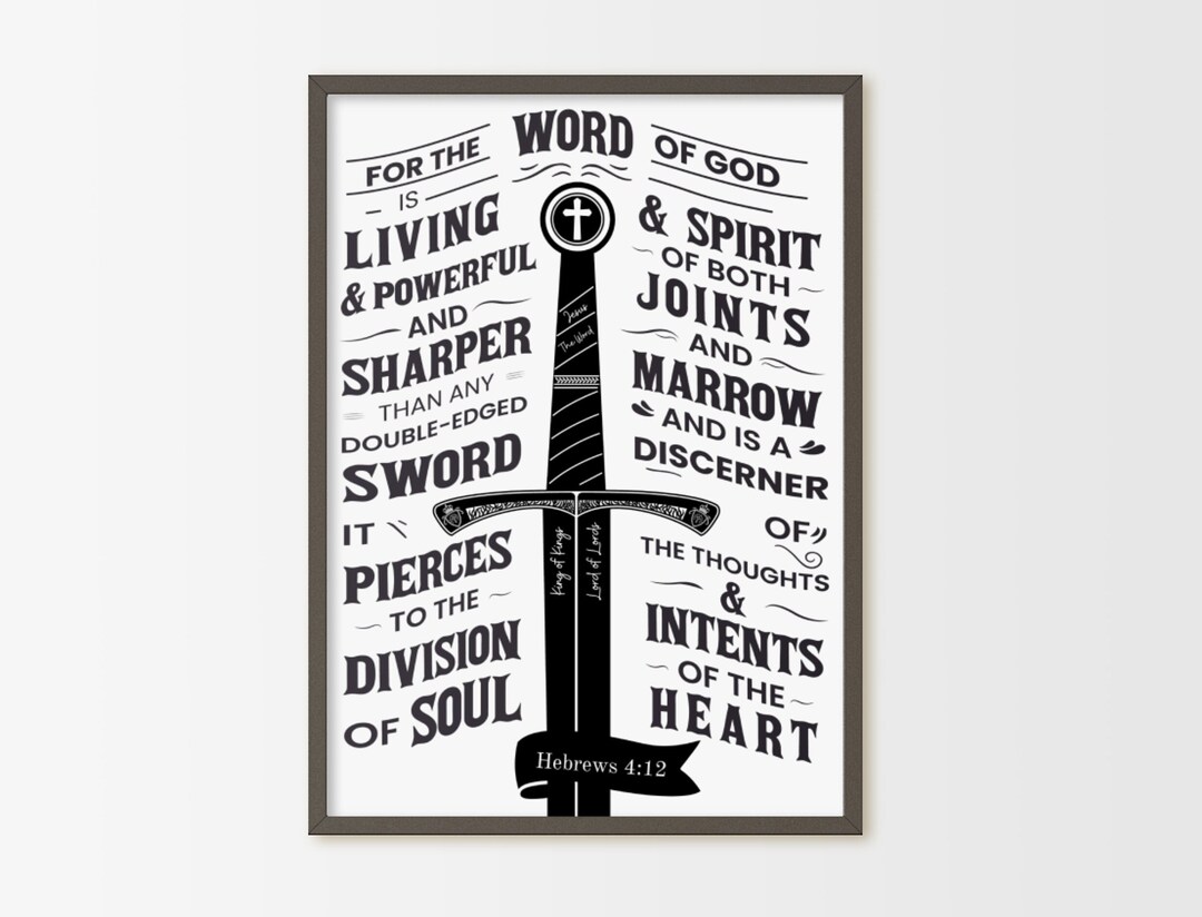 Bible Verse Poster - the Word of God is Sharper Than Any Sword ...