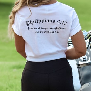 Shirt Filippenzen 4:13: ik kan alles door Christus | Jezus-shirt, christelijk T-shirt, shirt bijbeltekst, christelijke kleding, shirt geloof