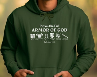 Put On The Full Armor of God Christian Hoodie | Christian Merch, Bible Verse Hoodie, Religious hoodie, Faith Hoodie -  Hooded Sweatshirt