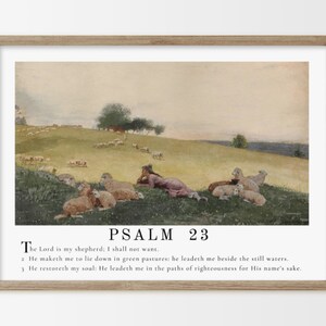 PSALM 23 - the Lord is My Shepherd Wall Art | Psalm 23 Scripture Art ...