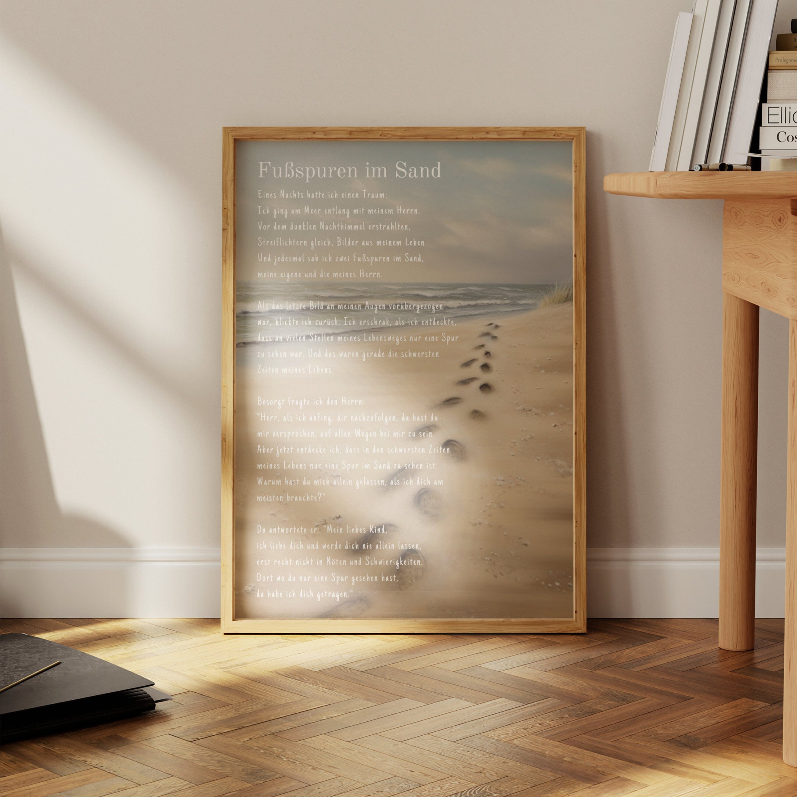 Fußspuren Im Sand - Auf Deutsch | German Version of Footprints in the Sand  - Etsy, image size:2612x2612