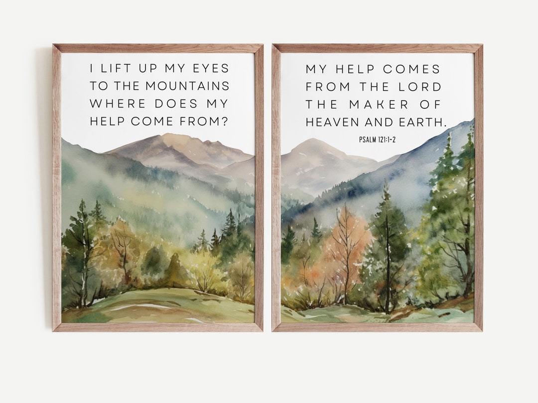 Psalm 121 Bible Verse Wall Art | PRINTABLE Set of 2 Scripture Wall Art ...