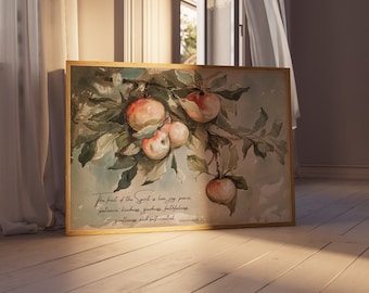 The Fruit of The Spirit - Christian Wall Art PRINT Galatians 5:22-23 | Bible Verse Art - Scripture Wall Decor  - Unframed Art
