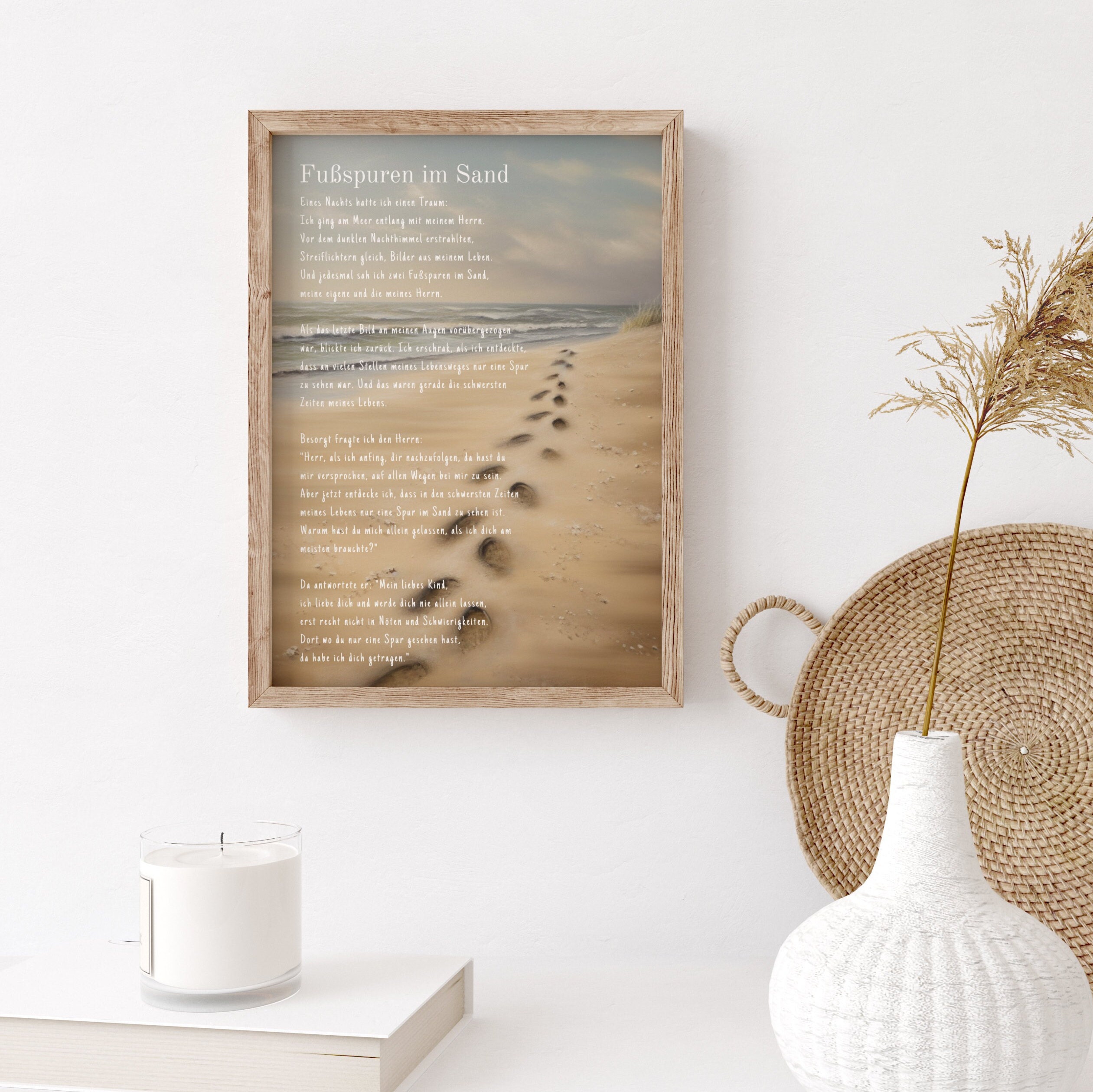 Fußspuren Im Sand - Auf Deutsch | German Version of Footprints in the Sand  - Etsy, image size:2521x2519