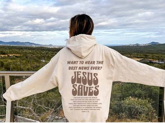 For God So Loved The World Retro Hoodie Back Print For God So Loved The World Retro Hoodie Back Print