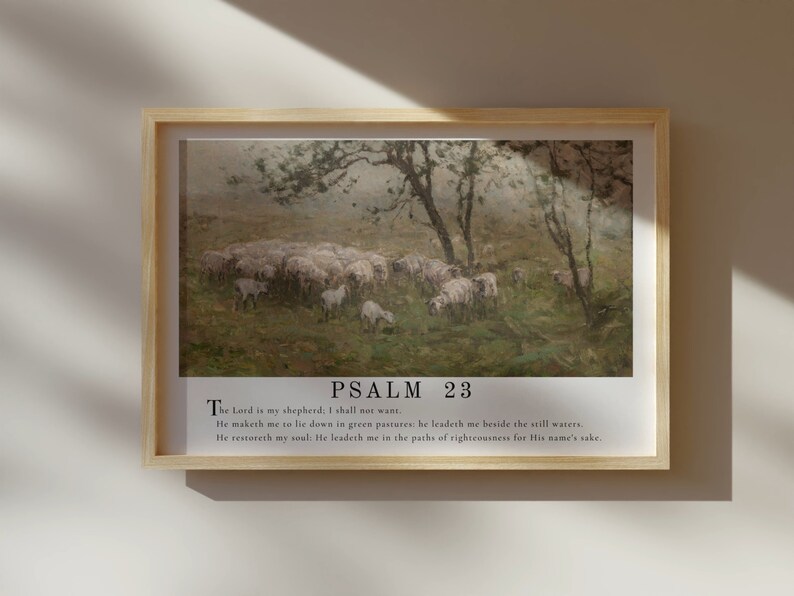 PSALM 23 Wall Art - the Lord is My Shepherd Wall Decor | Christian ...