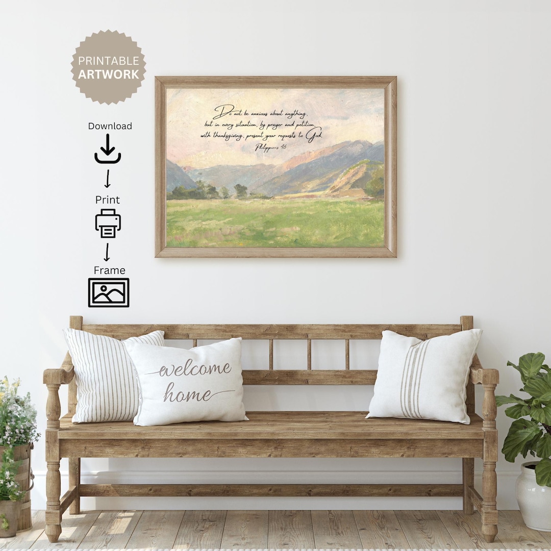 Philippians 4:6 Bible Verse Wall Art - Do Not Be Anxious | Mountain ...