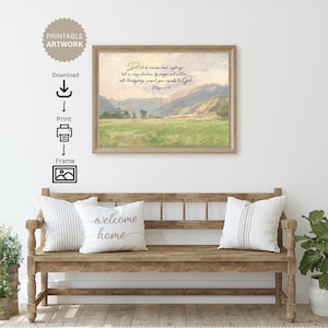 Philippians 4:6 Bible Verse Wall Art - Do Not Be Anxious | Mountain Landscape, Farmhouse decor, Church Prayer Art, Christian Home Decor