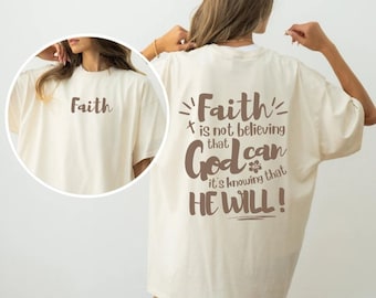 Faith Shirt - Christian Shirt | Christian Tee Brown Aesthetic Shirt, God Shirt, Bible Verse Shirt, Christian Streetwear, Christian T-Shirt
