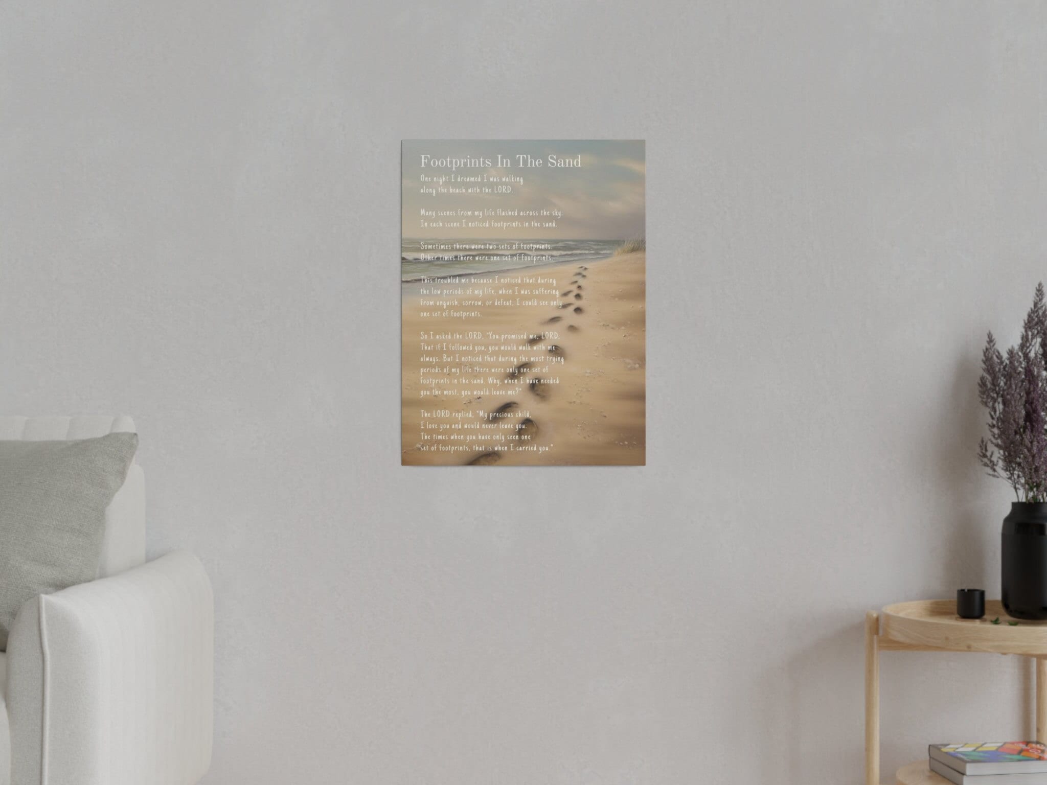 Footprints Poem - Vertikales Porträt Leinwand von Fußspuren im Sand |  Inspirierende Kunst, Christliche Wohnkultur, Leinwand  Gallerieverpackungs-Wandkunst - Etsy Österreich, image size:2048x1536