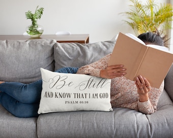 Bibel Vers Kissen für Schlafzimmer, Wohnzimmer | Lendenkissen, Akzentkissen, Dekokissen - Kissenbezug und Füllkissen