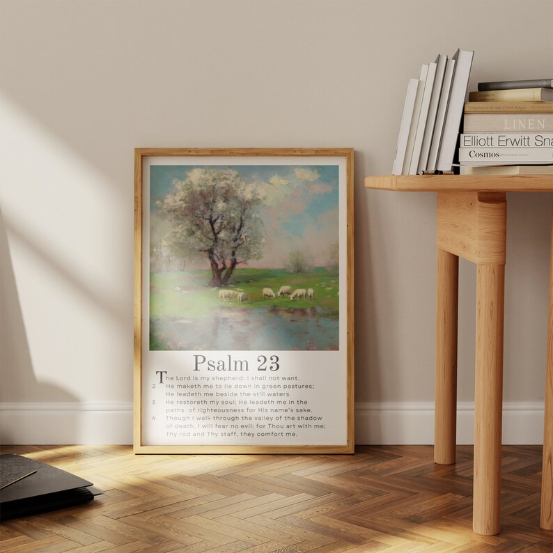 Psalm 23 - Lord is My Shepherd Bible Verse Wall Art | Inspirational ...